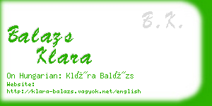 balazs klara business card